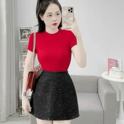 Áo Thun Nữ Bigsize Nhũ Tay Ngắn Xoắn Áo Thun Thiết Kế Kiểu Dễ Thương Mặc Hè LIMO MS198 7