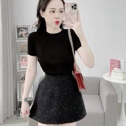 Áo Thun Nữ Bigsize Nhũ Tay Ngắn Xoắn Áo Thun Thiết Kế Kiểu Dễ Thương Mặc Hè LIMO MS198 9