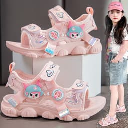 Sandal họa tiết korumi đế sóng quai dán đi học cho bé gái [8131] 1
