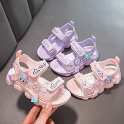 Sandal họa tiết korumi đế sóng quai dán đi học cho bé gái [8131] 5