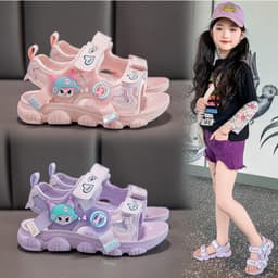Sandal họa tiết korumi đế sóng quai dán đi học cho bé gái [8131] 3