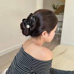 Kẹp Tóc Thạch Chữ Thập Đính Ngọc NHÀ CÚ Kẹp Bấm Càng Cua Phong Cách Tiểu Thư Sang Trọng Thanh Lịch 5976 3