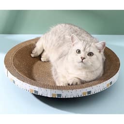 Bàn cào móng tròn kiêm ổ nằm size 40*9  cho mèo tặng kèm Catnip cao cấp 3