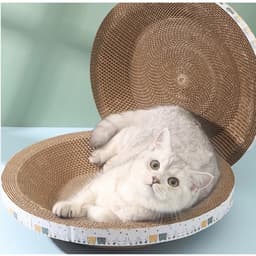 Bàn cào móng tròn kiêm ổ nằm size 40*9  cho mèo tặng kèm Catnip cao cấp 4