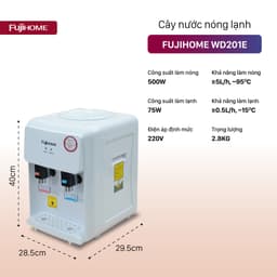 Cây nước nóng lạnh mini để bàn Fujihome WD201E Nhập Khẩu, bình lọc nước nóng lạnh uống tiết kiệm điện dispenser water 8