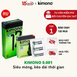 Bao cao su kéo dài thời gian siêu mỏng Kimono màu xanh lá 0.03mm hộp 12 cái chính hãng 1