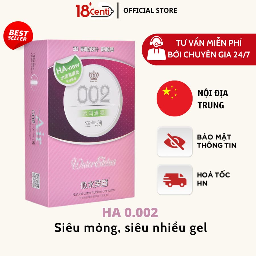 Bao Cao Su OLO Ha For Women Climax Siêu Mỏng Dưỡng Ẩm Có Gai Li Ti Tăng Khoái Cảm - Hộp 10 Bao