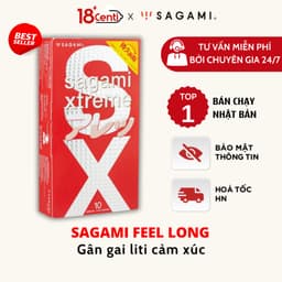 Bao cao su Sagami Feel Long bcs gai nhỏ siêu mỏng hộp 10 chiếc 1