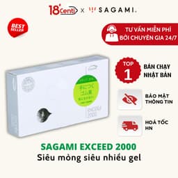Bao Cao Su SAGAMI EXCEED 2000 Siêu Mỏng Trơn Cao Cấp , sản xuất tại Nhật Bản 1