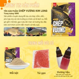 Mồi Câu Chép Vương KIM LONG 500g - 3 Trong 1 (kèm hương liệu và gạo xả) 2