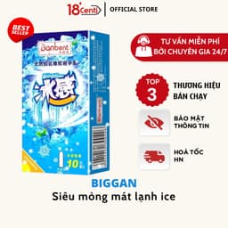 Bao cao su siêu mỏng 001 BANBENT Biggan hương bạc hà mát lạnh, 10 chiếc 1