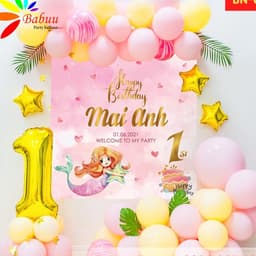 Phông banner, back drop trang trí sinh nhật cho bé trai bé gái ( in tên theo yêu cầu ) 3