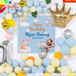Phông banner, back drop trang trí sinh nhật cho bé trai bé gái ( in tên theo yêu cầu ) 4