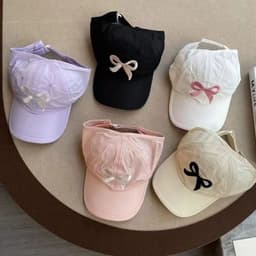 Nón Kết Thêu Nơ Nữa Đầu Cho Bé Gái 2-10 Tuổi - Mũ lưỡi trai trẻ em hình nơ thêu dễ thương, phong cách Hàn Quốc 6
