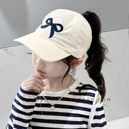 Nón Kết Thêu Nơ Nữa Đầu Cho Bé Gái 2-10 Tuổi - Mũ lưỡi trai trẻ em hình nơ thêu dễ thương, phong cách Hàn Quốc 8