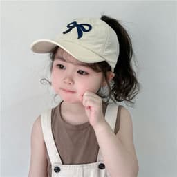 Nón Kết Thêu Nơ Nữa Đầu Cho Bé Gái 2-10 Tuổi - Mũ lưỡi trai trẻ em hình nơ thêu dễ thương, phong cách Hàn Quốc 5