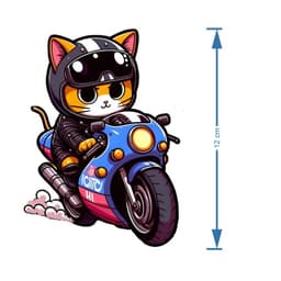 Sticker Biker Cat Cute - Dán Xe Máy, Trang Trí Laptop, Điện Thoại, Chống Nước, Chống Xước. 6