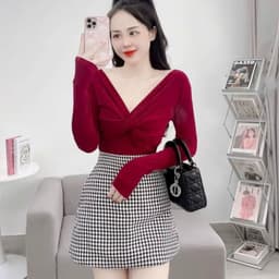Áo Thun Nữ Bigsize Nhũ Kim Tuyến Xoắn Ngực Tay Ngắn Ôm Body Dễ Thương LiMo MS026 5