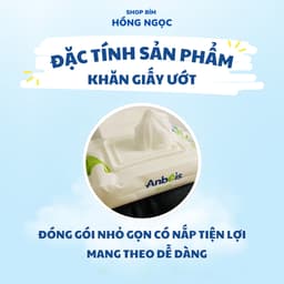 [1 Thùng 15 GÓI] Khăn ướt không mùi Anbeis - chứa tinh chất trà xanh an toàn cho da nhạy cảm 8