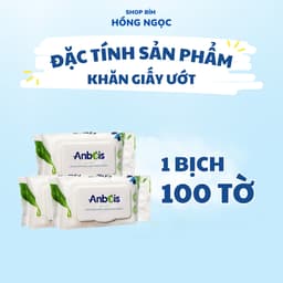 Khăn ướt hữu cơ Anbeis không mùi, chứa tinh chất trà xanh an toàn cho da nhạy cảm hộp 100 tờ 3