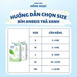 Tã Bỉm Dán/Quần ANBEIS ORGANIC Hàng Nội Địa Cao Cấp Đủ Size NB/S/M/L/XL/2XL/3XL 3