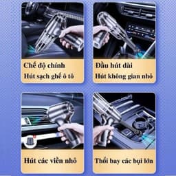 Máy Hút Bụi Cầm Tay Mini Không Dây TAMASHIO 6 Đầu Hút, Hút Thổi Đa Năng, Công Suất 120w, Máy Hút Bụi Ô Tô, Giường Nệm 4
