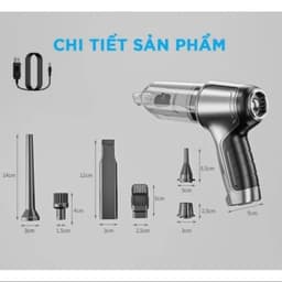 Máy Hút Bụi Cầm Tay Mini Không Dây TAMASHIO 6 Đầu Hút, Hút Thổi Đa Năng, Công Suất 120w, Máy Hút Bụi Ô Tô, Giường Nệm 6