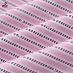 [ẨN] Áo sơ mi kẻ suông nữ GENVIET JEANS dài tay đính đá lấp lánh thanh lịch trẻ trung basic 8978 6