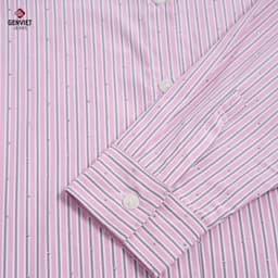 [ẨN] Áo sơ mi kẻ suông nữ GENVIET JEANS dài tay đính đá lấp lánh thanh lịch trẻ trung basic 8978 7