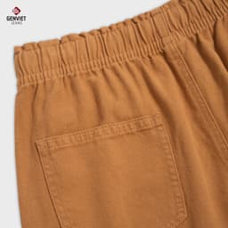 Quần short kaki nữ GENVIET JEANS chất thô cạp chun basic thoải mái mặc đi chơi du lịch 8906 8
