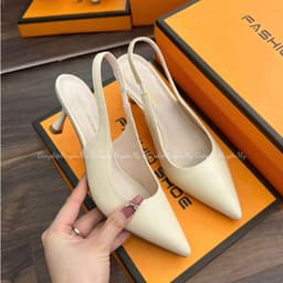 Giày Cao Gót Mũi Nhọn 5P Da Mềm Thiết Kế Basic Dễ Phối Đồ Hàng Cao Cấp Full Hộp ( AH49 ) 3