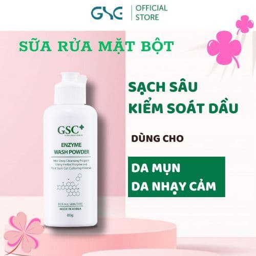 Sữa rửa mặt dạng bột cho da dầu mụn, sạch sâu, giảm nhờn GSC Enzyme Wash Powder 80g - Hàn Quốc