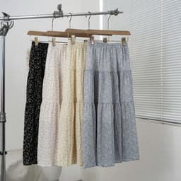 Chân váy maxi hoa nhí 2081, thiết kế cạp chun co giãn, phong cách vintage nhẹ nhàng 1