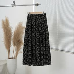 Chân váy maxi hoa nhí 2081, thiết kế cạp chun co giãn, phong cách vintage nhẹ nhàng 7