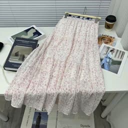 Chân váy maxi hoa nhí 2081, thiết kế cạp chun co giãn, phong cách vintage nhẹ nhàng 5
