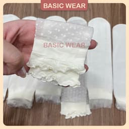 Set 3 Đôi Tất Nữ Siêu Mỏng Thoáng Khí Tất Ren Phối Lưới Cổ Bèo Tiểu Thư Màu Trắng Kem TT69 6