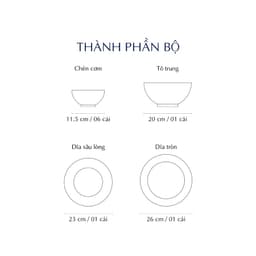 Bộ Chén Dĩa Sứ Cao Cấp Minh Long  - Daisy - Trắng 5