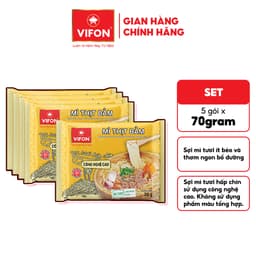[Combo Halloween] Set 5 Gói Mì Tươi Bò Xốt Vang/Thịt Bằm/Tôm Chua Cay VIFON - Sợi Dai Ngon, 70g/Gói 5