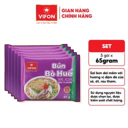 [VOUCHER HOT 10%] Set 5 Gói Bún Bò Huế/Bún Giò Heo/Bún Tôm VIFON - Thơm Ngon Truyền Thống, 65g/Gói 4