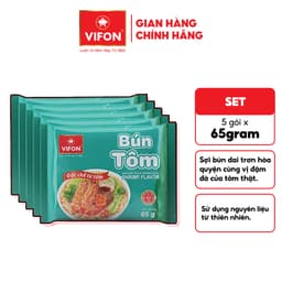 [VOUCHER HOT 10%] Set 5 Gói Bún Bò Huế/Bún Giò Heo/Bún Tôm VIFON - Thơm Ngon Truyền Thống, 65g/Gói 6