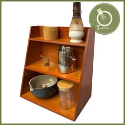 Kệ gỗ 3 tầng để dụng cụ pha chế matcha 1