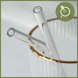 Ống hút thủy tinh trong suốt thẳng, cong 20cm 3