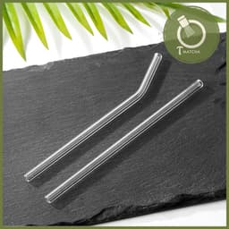 Ống hút thủy tinh trong suốt thẳng, cong 20cm 1