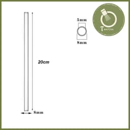 Ống hút thủy tinh trong suốt thẳng, cong 20cm 6