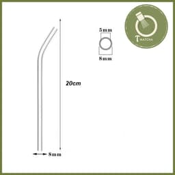 Ống hút thủy tinh trong suốt thẳng, cong 20cm 5