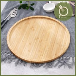 Khay gỗ tre tròn đường kính 28cm 3