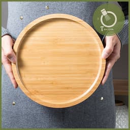 Khay gỗ tre tròn đường kính 28cm 2