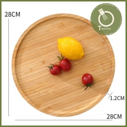 Khay gỗ tre tròn đường kính 28cm 4