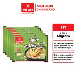 [VOUCHER HOT 10%] Combo 5 Gói Miến Măng Vịt/Miến Sườn Heo/Miến Lẩu Thái - Hương Vị Đậm Đà, 58g/Gói 4