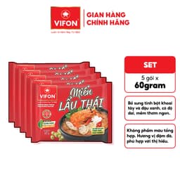 [VOUCHER HOT 10%] Combo 5 Gói Miến Măng Vịt/Miến Sườn Heo/Miến Lẩu Thái - Hương Vị Đậm Đà, 58g/Gói 6
